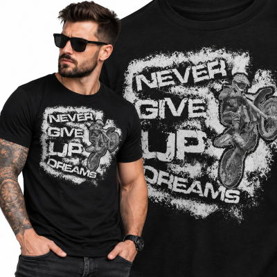 KOSZULKA ŚMIESZNA NEVER GIVE UP